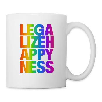 cooles Legilze Happiness T-Shirt Spruch - Tasse - Weiß - Rechts