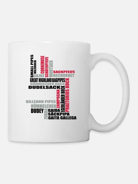 Sackpfeifen Textwolke - Tasse - Weiß