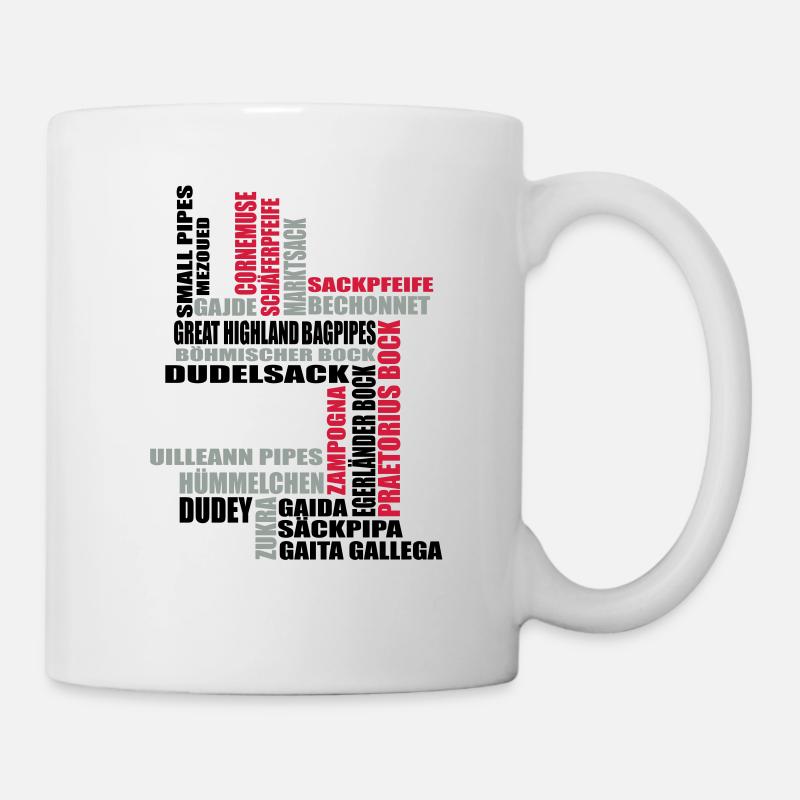 Sackpfeifen Textwolke - Tasse - Weiß
