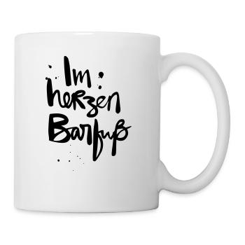 Im Herzen Barfuss Lustiger Sommer Spruch - Tasse - Weiß - Rechts