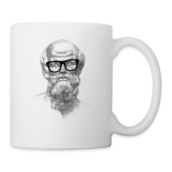 Sokrates Brille Zeichnung Collage - Tasse - Weiß - Rechts