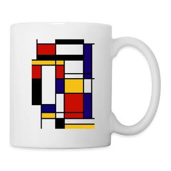 Modèle de Mondrian forme - Mug blanc - blanc - Droite