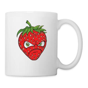 en colère sinistre fraise fraise graphique - Mug blanc - blanc - Droite