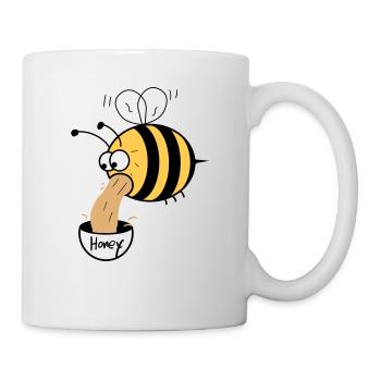 Biene kotzt Honig - Tasse - Weiß - Rechts