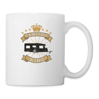 Wohnwagen Caravan Wohnmobil Wandern Camping King - Tasse - Weiß - Rechts