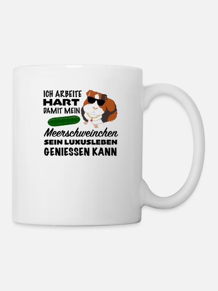 Meerschweinchen Luxus Meeri Rosette Glatthaar - Tasse - Weiß