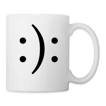 Lächelndes und trauriges Gesicht - Tasse - Weiß - Rechts