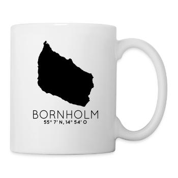 Bornholm coordonnées Danemark île vacances Danmark - Mug blanc - blanc - Droite