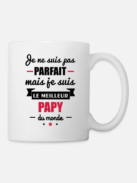 pas parfait meilleur papy du monde,cadeau papi - Mug blanc - blanc