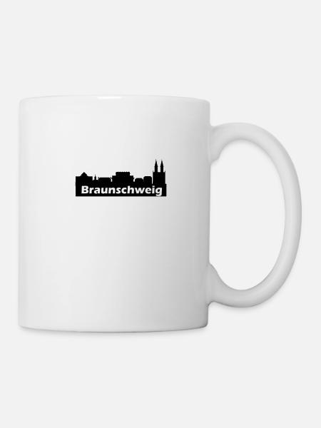 Braunschweig + Skyline - Tasse - Weiß