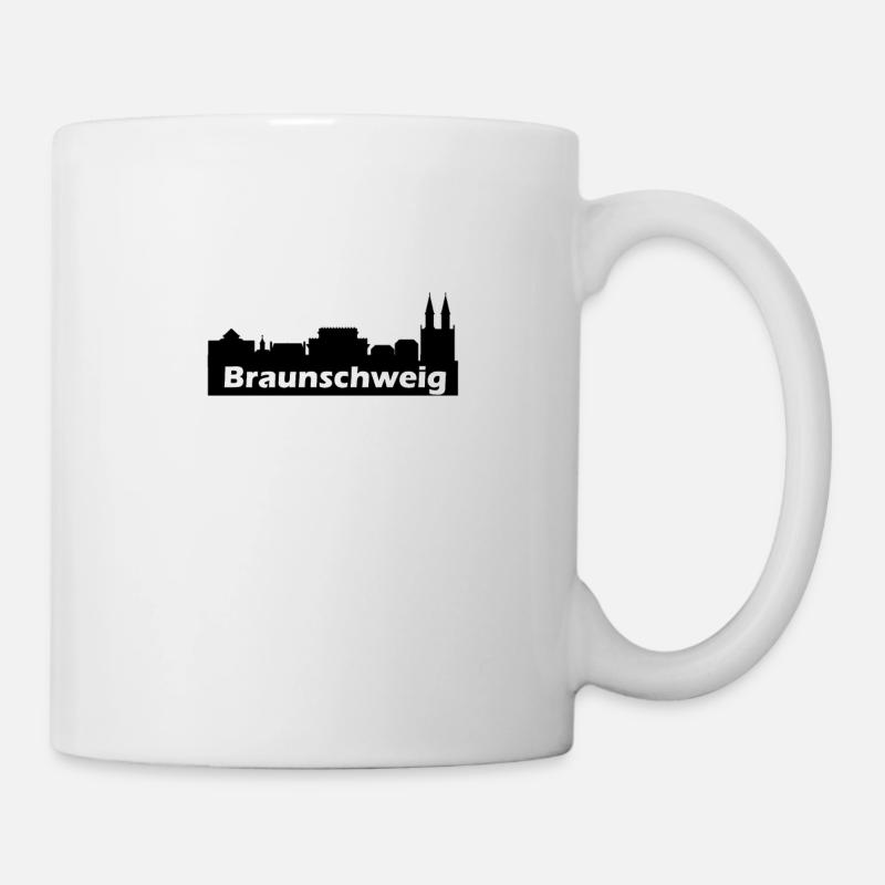 Braunschweig + Skyline - Tasse - Weiß