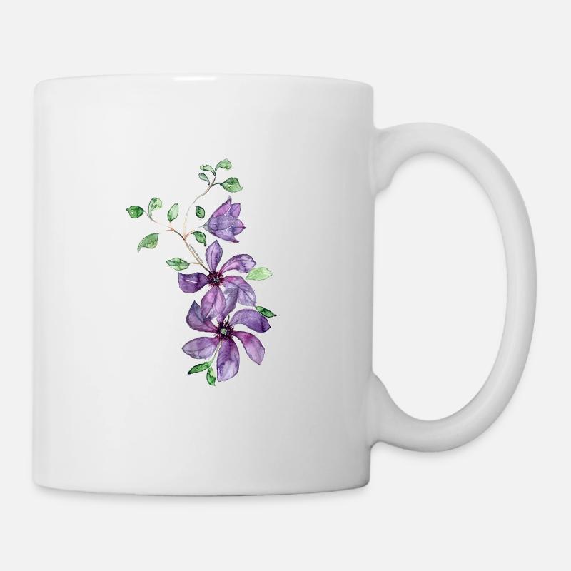 Blumenranke - Tasse - Weiß