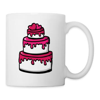 Wedding cake pink gift idea - hearts - Mug - white - Right