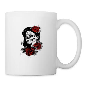 SUPPLADY SKULL ROSE 222png - Tasse - Weiß - Rechts