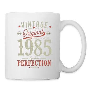 Alter der Perfektion 1985, Geburtstag 36 - Tasse - Weiß - Rechts