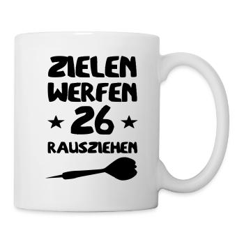 Zielen werfen 26 rausziehen - Tasse - Weiß - Rechts