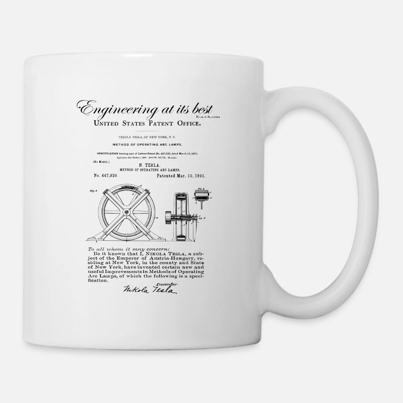 Nikola Tesla noise reduction electric arc lamp - Mug - white