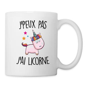 J'peux pas j'ai licorne - Mug blanc - blanc - Droite