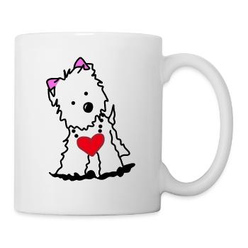 Yorkshire Terrier Hund Herz - Tasse - Weiß - Rechts