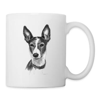 Podenco/Shorthaircollie drawn - Mug - white - Right