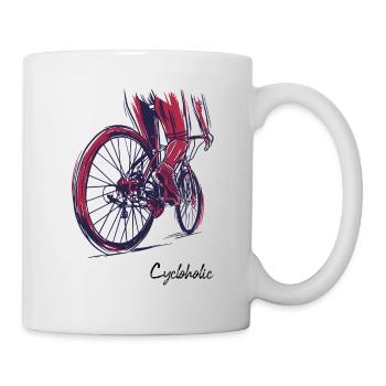 Cycloholic Road Cyclist Bike Drawing - Mug - white - Right