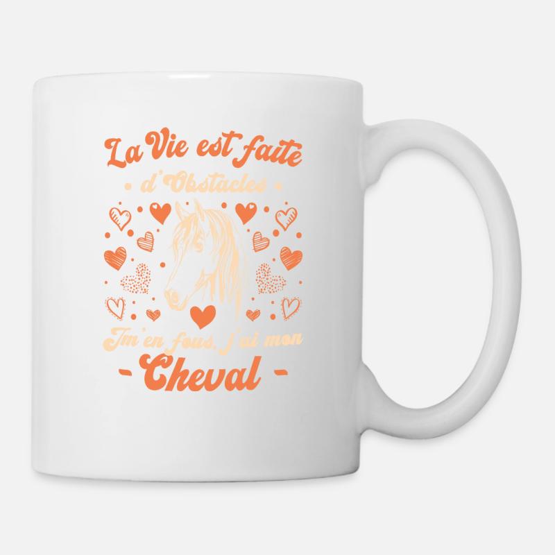 La Vie Est Faite D'obstacles - Équitation Cheval - Mug blanc - blanc
