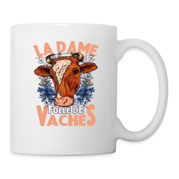 La Dame Folle De Vaches - Cadeau De Vache - Mug blanc - blanc - Droite