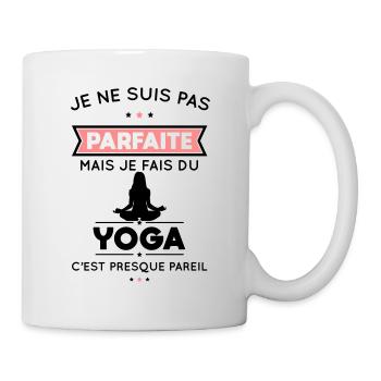 Je ne suis pas parfaite mais je fais du yoga - Mug blanc - blanc - Droite
