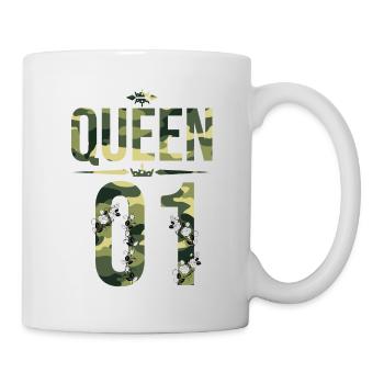 Queen King Queen Pärchenoutfit Familie Flecktarn - Tasse - Weiß - Rechts