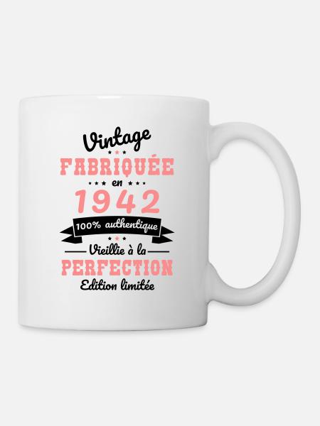Anniversaire 80 ans - Vintage 1942 - Mug blanc - blanc