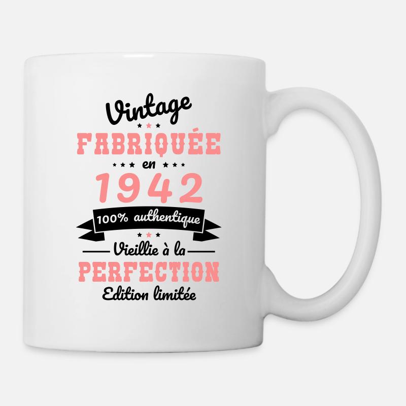Anniversaire 80 ans - Vintage 1942 - Mug blanc - blanc