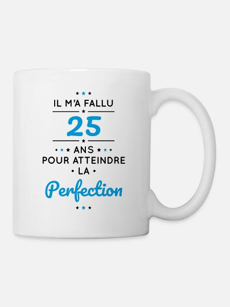 Anniversaire 25 ans - Atteindre la perfection - Mug blanc - blanc
