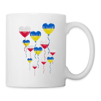 Pologne : Solidarité et cœur pour l’Ukraine - Mug blanc - blanc - Droite