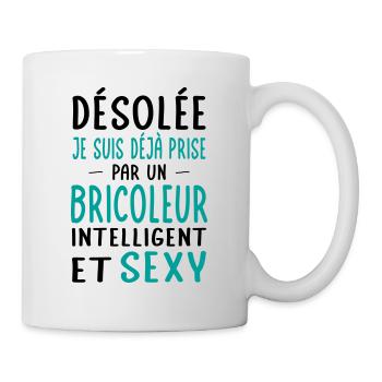 Désolée déjà prise par un bricoleur sexy - Mug blanc - blanc - Droite