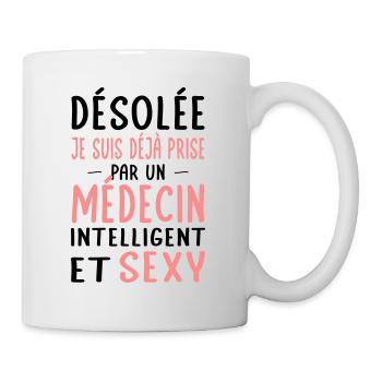 Désolée déjà prise par un médecin sexy - Mug blanc - blanc - Droite