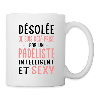 Désolée déjà prise par un padeliste sexy - Mug blanc - blanc - Droite