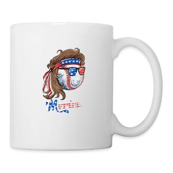 Merica Mit Us-flaggen-baseball-design Für Die Usa - Tasse - Weiß - Rechts