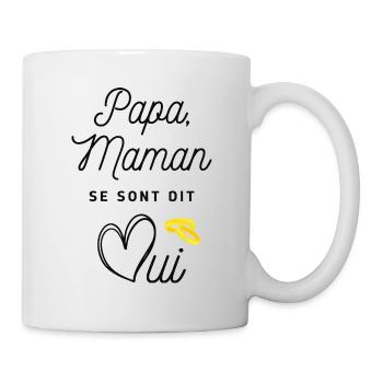 Papa maman se sont dit oui - Mug blanc - blanc - Droite