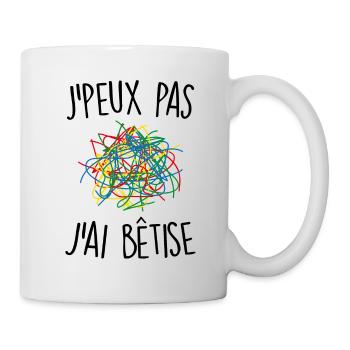 J'peux pas j'ai bêtise - Mug blanc - blanc - Droite