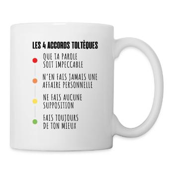 Les 4 accords toltèques - Mug blanc - blanc - Droite