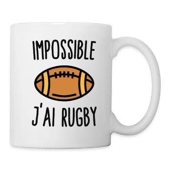 Impossible j'ai rugby - Mug blanc - blanc - Droite