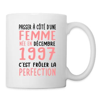 Anniversaire 25 ans - Née en Décembre 1997 - Mug blanc - blanc - Droite
