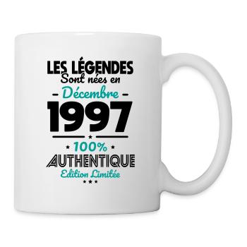 Anniversaire 25 ans - Fabriqué en Décembre 1997 - Mug blanc - blanc - Droite