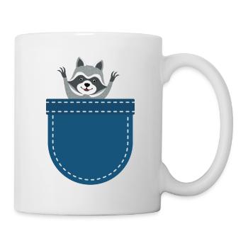 Waldtier Trash Panda Geschenk Brusttasche Waschbär - Tasse - Weiß - Rechts