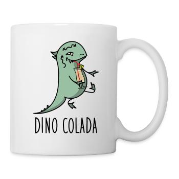 Dino avec cocktail - Mug blanc - blanc - Droite