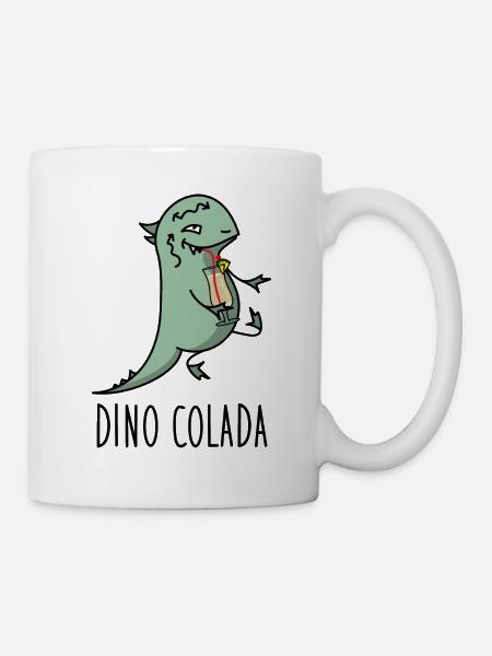 Dino mit Cocktail - Tasse - Weiß