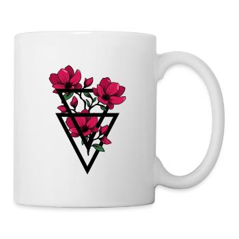 Blumen im Dreieck Formen - Tasse - Weiß - Rechts