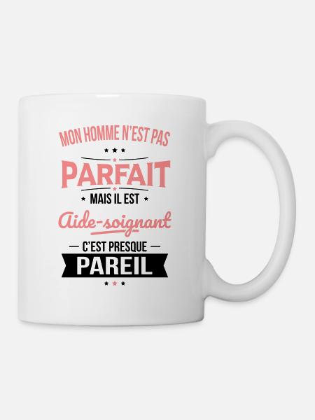 Mon homme pas parfait mais il est aide-soignant - Mug blanc - blanc