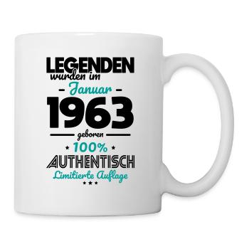60. Geburtstag - Legenden wurden im Januar 1963 - Tasse - Weiß - Rechts