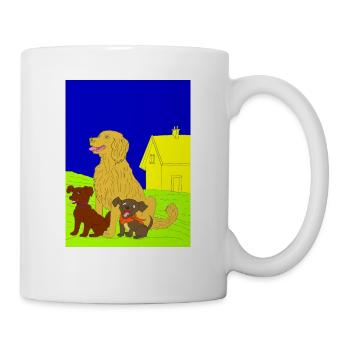 Hundefamilie - Tasse - Weiß - Rechts